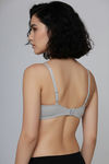 Zivame Padded Non Wired Medium Coverage Tshirt Bra - Grey Melange — thumbnail 2